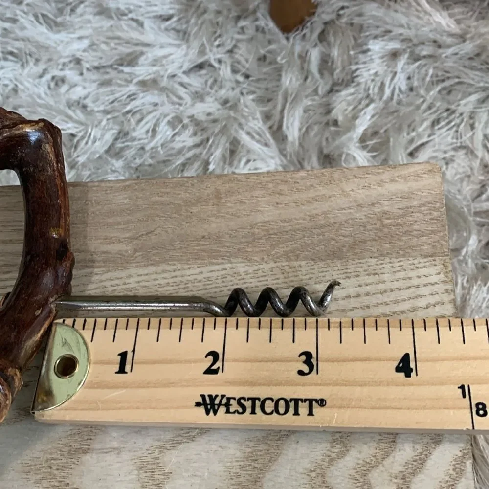 Laurent Siret Rocheford Burl Wood‎ Grapevine Corkscrew Wine Bottle Opener Vtg